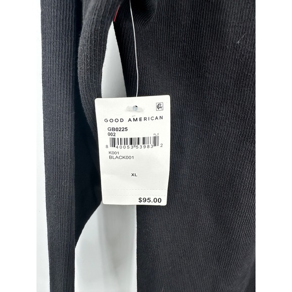 Good American Black Long Sleeve‎ Bodysuit Snap Henley Neckline XL - Picture 4 of 6